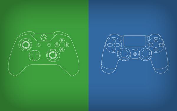 Xbox and PS4 Controller Illustrations