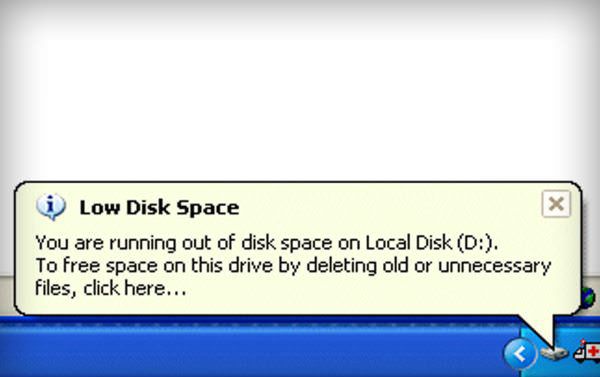 Low Disk Space Warning