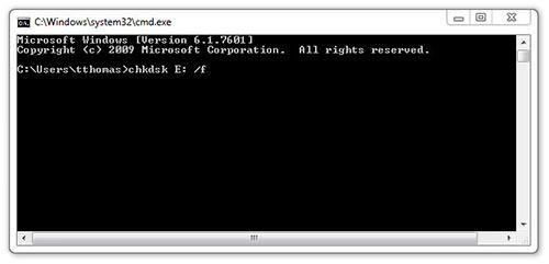 chkdsk command.