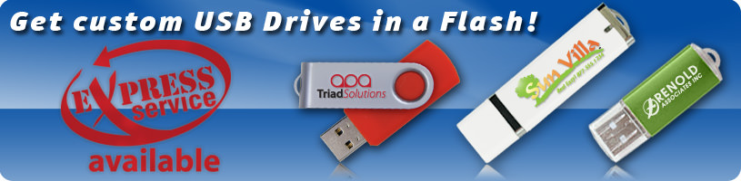 Express USB drives custom printed in 1-5 days!