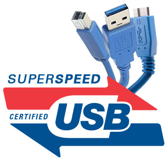 SuperSpeed USB 3.0 Logo and Plugs