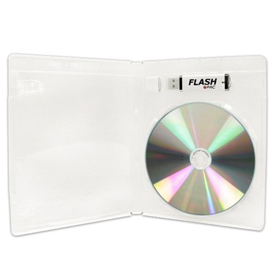 USDM Flash Pac? Case USB Flash Drive + Disc Super Clear w/Logo (50 pack)