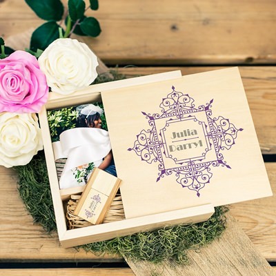 Natural Wood 4"x6" Box with USB
