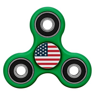 Green USA Flag Cyclone Fidget Spinner
