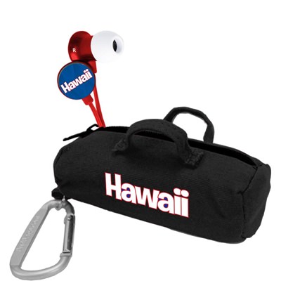 Red Hawaii Islands Scorch Earbud with Black BudBag
