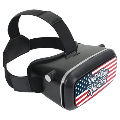 Black USA Flag Virtual Reality Headset
