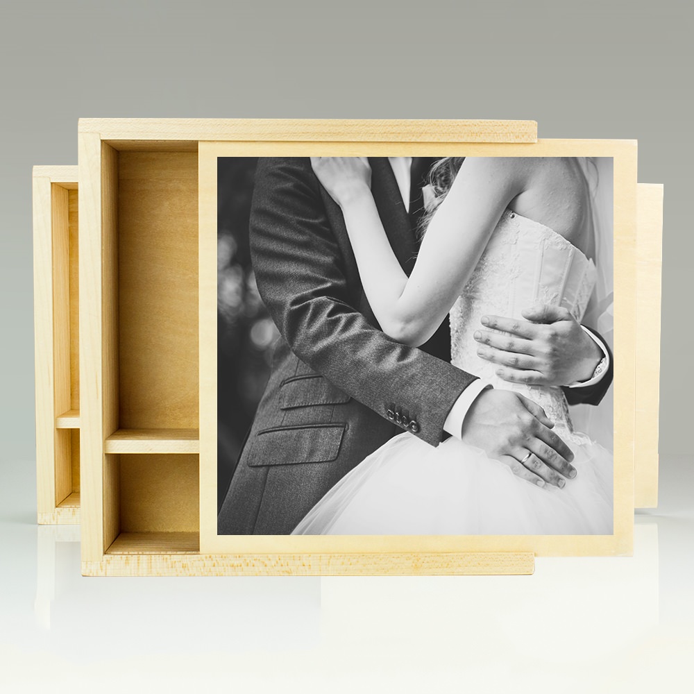 Natural Wood 4" x 6" Custom USB Box Premium USB