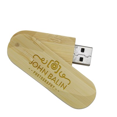 Bamboo Swivel USB Drive for Photographers
