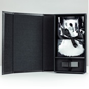 
Black Leather Infinity Photo Box with USB for 4"x6" Photos