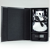 
Black Leather Infinity Photo Box with USB for 4"x6" Photos
