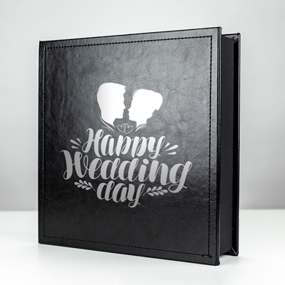 Custom Black Leather Impression 5"x7" Photo and USB Box
