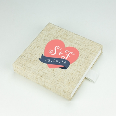 Linen Hidden Slide Custom USB Box
