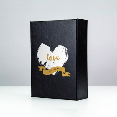 Black Leather Timeless Custom Photo Box for 5"x7" Photos
