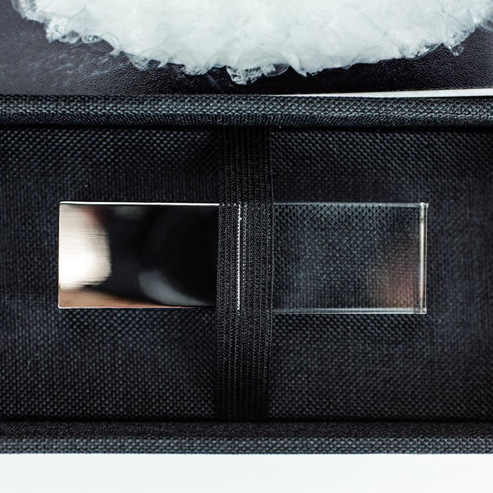 Black Leather Impression 4x6 Photo Box with USB - Premium USB
