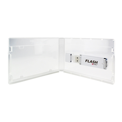 USDM Mini Flash Pac® USB Flash Drive Case Super Clear with Logo
